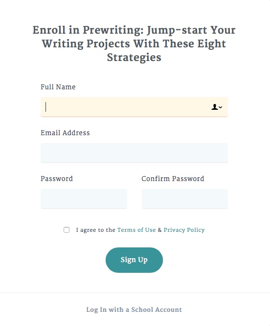 Fill out this info for Teachable Course screen shot