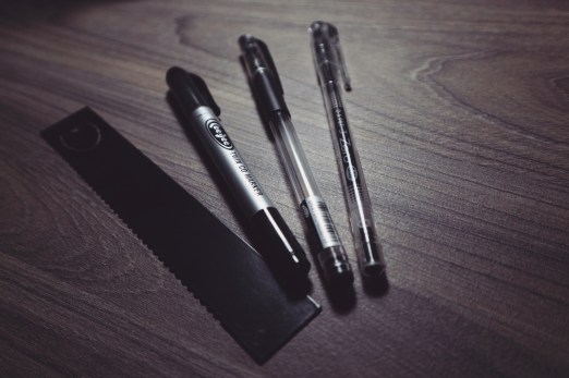 three pens