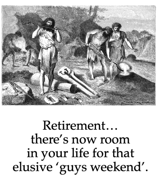 cavemen attending to daily chores