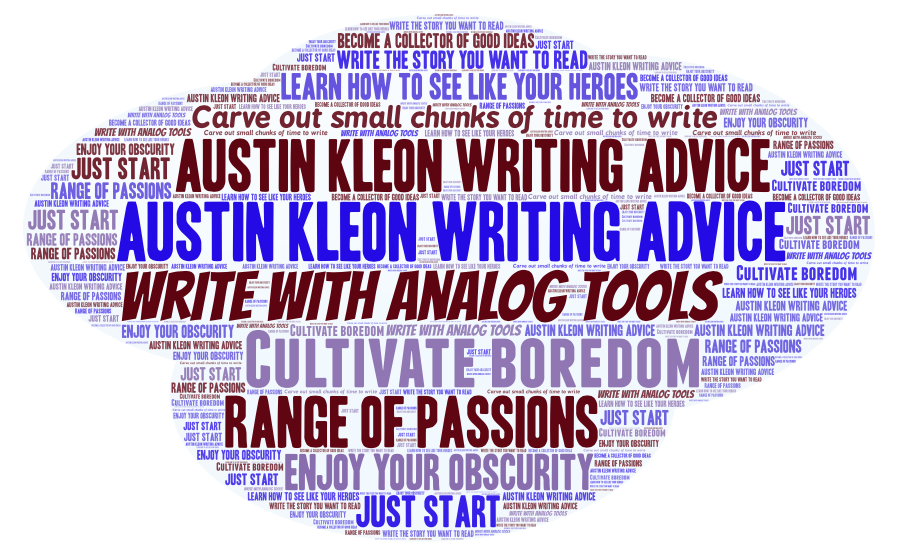 writing advice word cloud